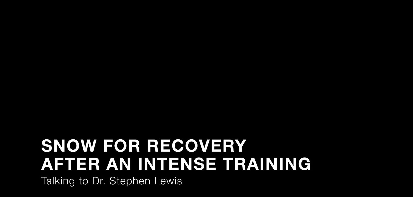 Schwarze Titelkarte mit Interview-Ankündigung Snow for Recovery mit Dr. Stephen Lewis